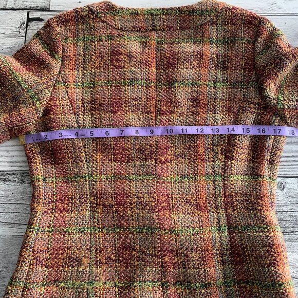 Coldwater Creek Tweed Boucle Cropped One Button Collarless Blazer - Picture 10 of 12